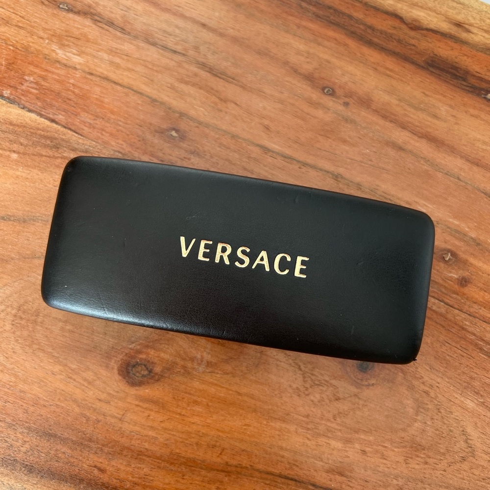 VERSACE black designer glasses case, hard shell case